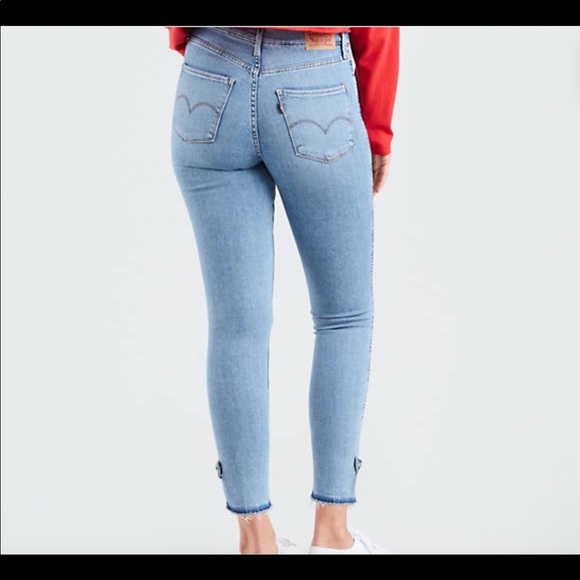 721 HIGH RISE SKINNY WOMEN'S JEANS WITH ANKLE BOWS size 25 - Picture 3 of 11